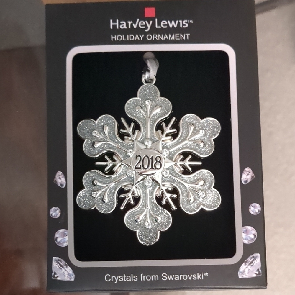 Swarovski Silver Snowflake Ornament Holiday Elegance